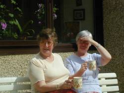 Christine and Rona enjoying the sun