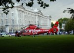 Buckingham Palace with ambulance helicopter
